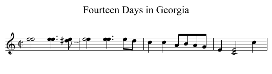 Fourteen Days in Georgia - staff notation