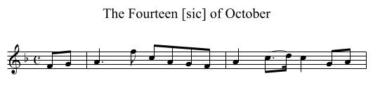 Fourteen [sic] of October, The - staff notation