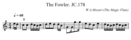 Fowler. JC.178, The - staff notation