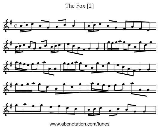 Fox [2], The - staff notation