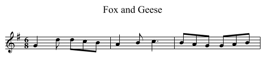 Fox and Geese - staff notation