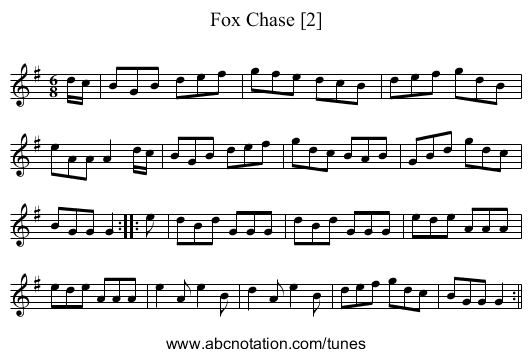 Fox Chase [2] - staff notation