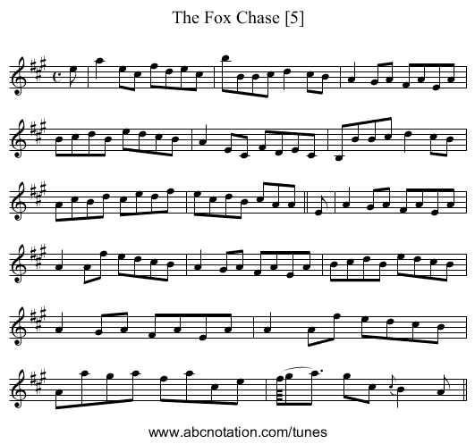Fox Chase [5], The - staff notation