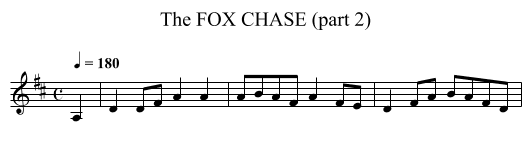 FOX CHASE (part 2), The - staff notation