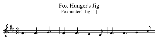 Fox Hunger's Jig - staff notation