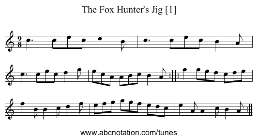 Fox Hunter's Jig [1], The - staff notation