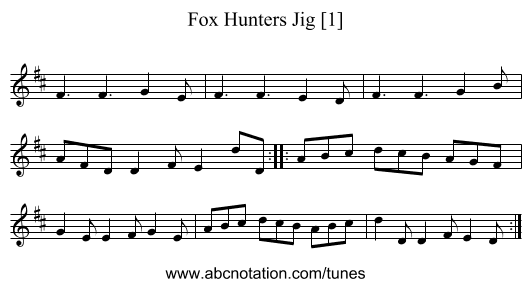 Fox Hunters Jig [1] - staff notation
