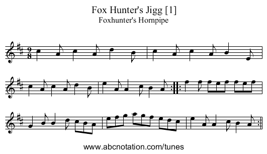 Fox Hunter's Jigg [1] - staff notation