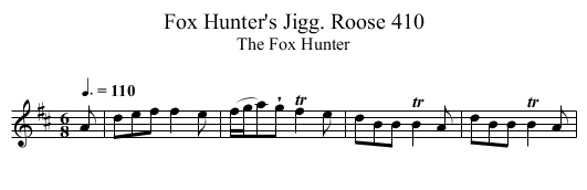 Fox Hunter's Jigg. Roose 410 - staff notation