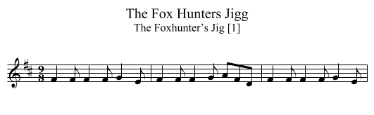 Fox Hunters Jigg, The - staff notation