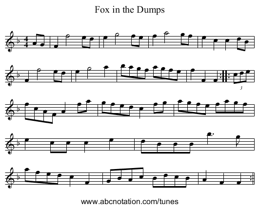 Fox in the Dumps - staff notation