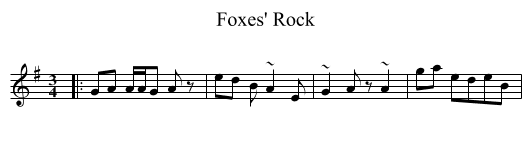 Foxes' Rock - staff notation
