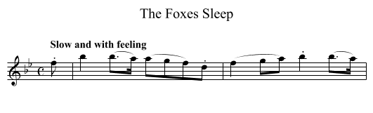 Foxes Sleep, The - staff notation