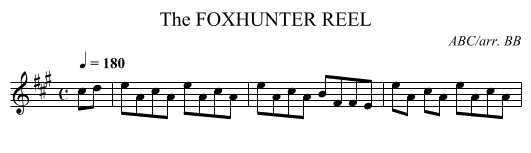 FOXHUNTER REEL, The - staff notation