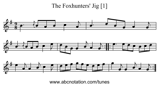 Foxhunters' Jig [1], The - staff notation