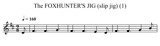 FOXHUNTER'S JIG (slip jig) (1), The - staff notation