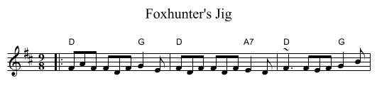 Foxhunter's Jig - staff notation