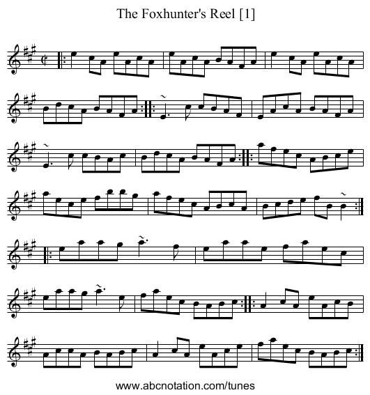 Foxhunter's Reel [1], The - staff notation