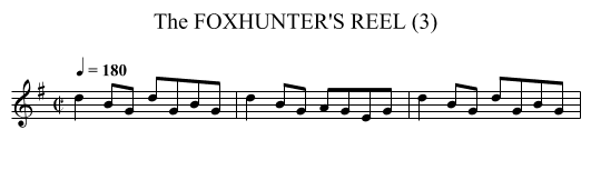 FOXHUNTER'S REEL (3), The - staff notation