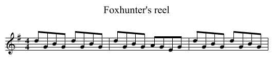 Foxhunter's reel - staff notation