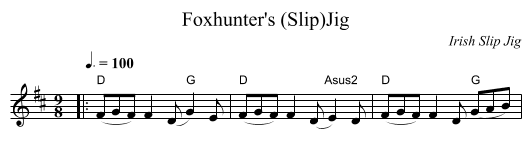 Foxhunter's (Slip)Jig - staff notation