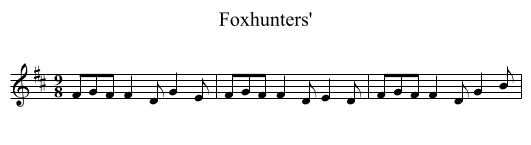 Foxhunters' - staff notation