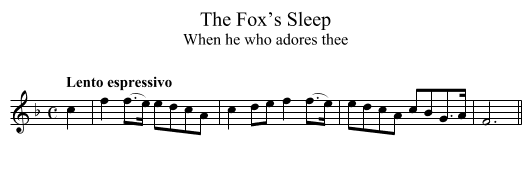 Fox’s Sleep, The - staff notation