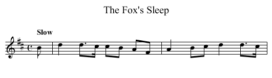 Fox's Sleep, The - staff notation