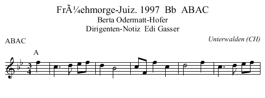 FrÃ¼ehmorge-Juiz. 1997  Bb  ABAC - staff notation