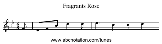 Fragrants Rose - staff notation