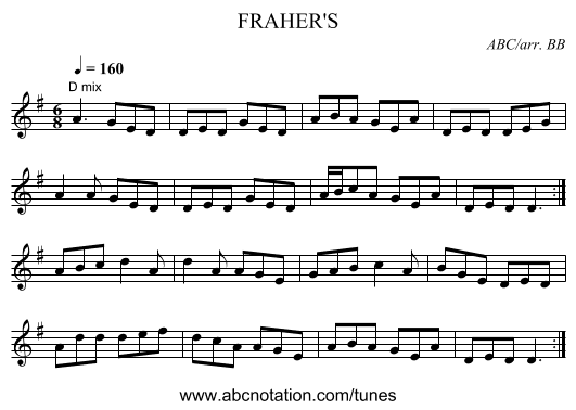 FRAHER'S - staff notation