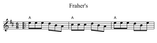 Fraher's - staff notation