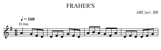 FRAHER'S - staff notation