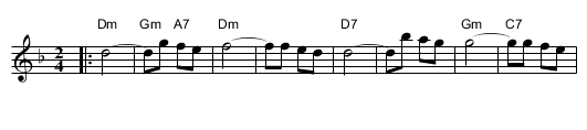 Frailach - staff notation