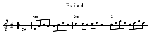 Frailach - staff notation