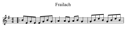 Frailach - staff notation