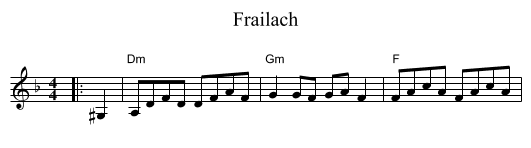 Frailach - staff notation