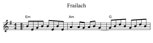 Frailach - staff notation