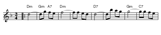 Frailach - staff notation