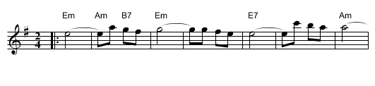 Frailach - staff notation