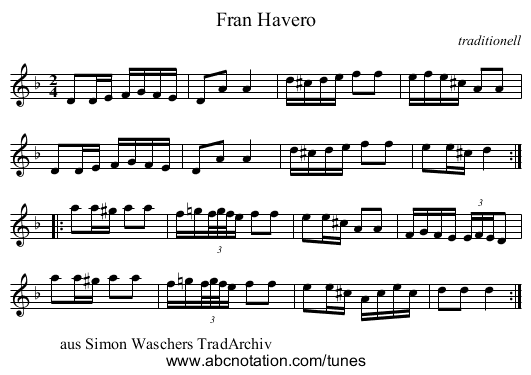 Fran Havero - staff notation