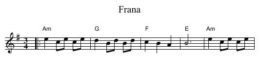 Frana - staff notation