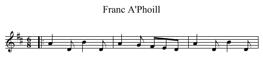 Franc A'Phoill - staff notation