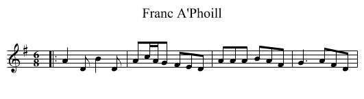 Franc A'Phoill - staff notation