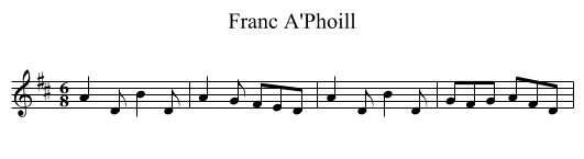 Franc A'Phoill - staff notation