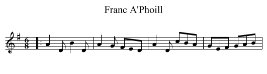 Franc A'Phoill - staff notation