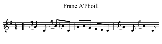 Franc A'Phoill - staff notation