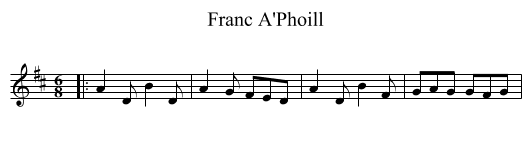 Franc A'Phoill - staff notation
