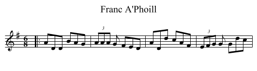 Franc A'Phoill - staff notation