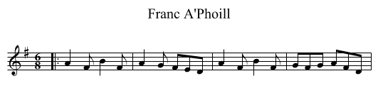 Franc A'Phoill - staff notation